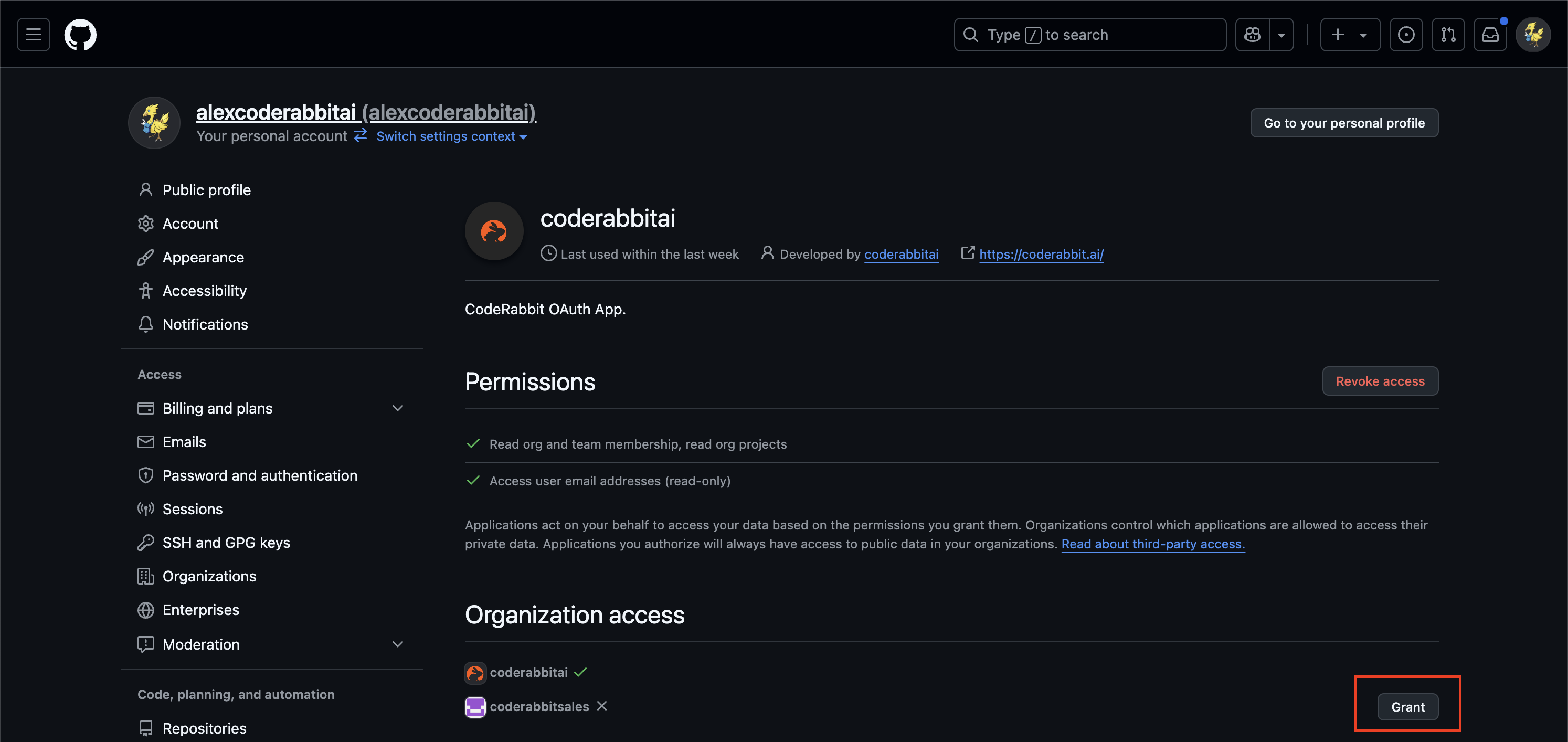 Granting updated permissions